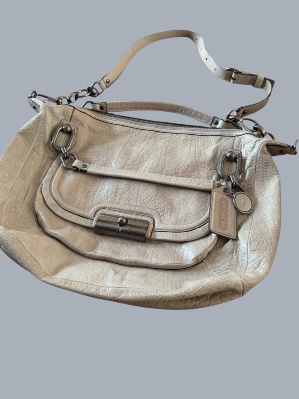 Coach Kristin Ecru Large Leather Hobo/Shoulder Bag - Picture 2 of 13